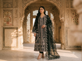 Midnight Elegance Luxury Embroidered 3-Piece Lawn Suit