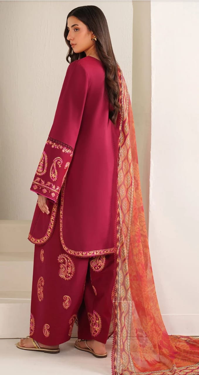 FARASHA - 3PC LAWN EMBROIDERED
